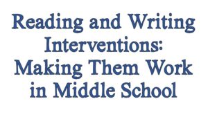 middle school writing interventions